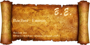 Bacher Emese névjegykártya