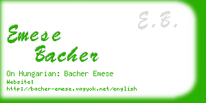 emese bacher business card